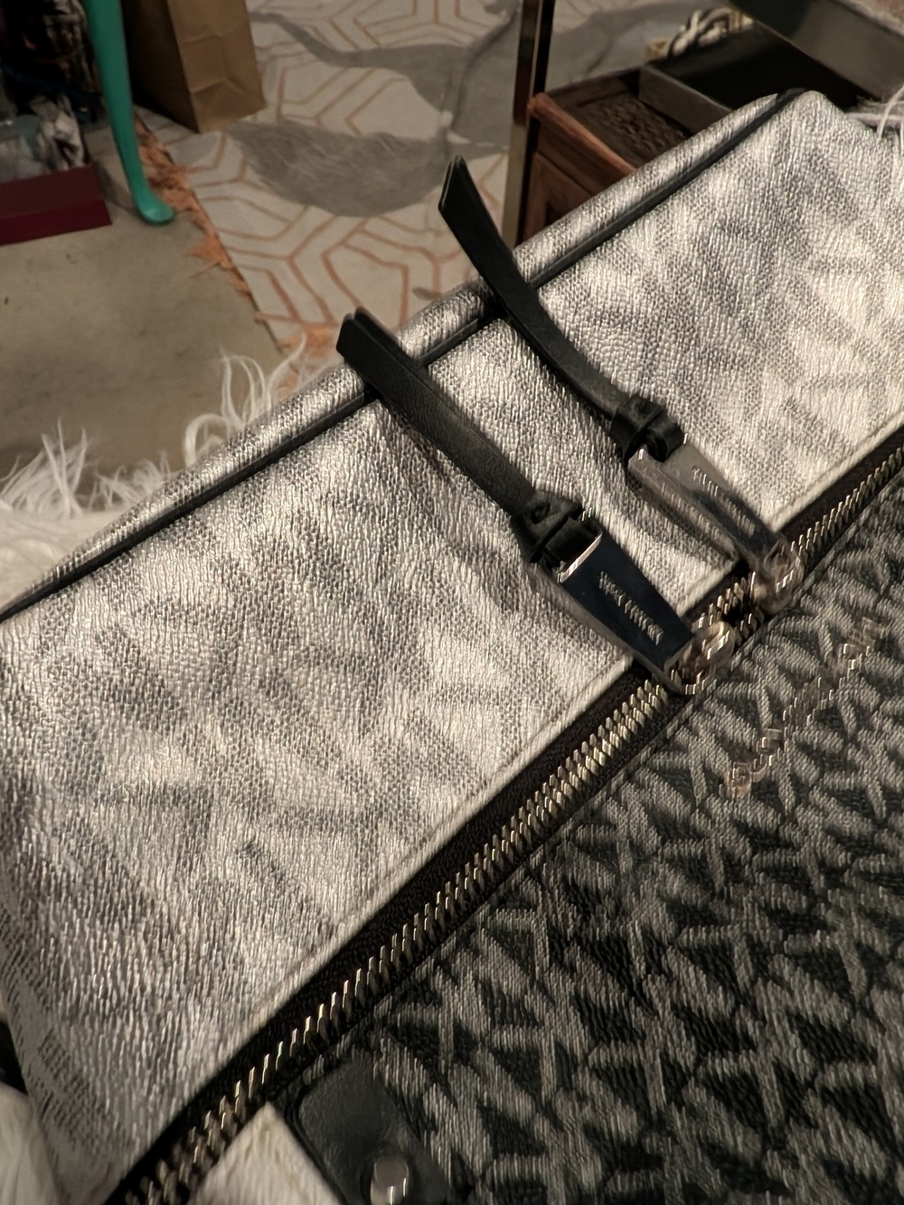 Michael Kors Black Logo Print Backpack - Picture 11 of 14